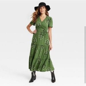 Knox Rose Green Ruffled Tiered Sundress